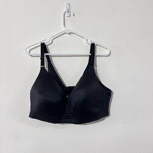 Lane Bryant Cacique Women Bra 40DD Black Lightly Lined Wireless Strap Adjustable